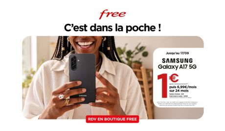 Le Samsung Galaxy A17 5G à partir de 1 € chez Free