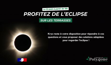 Vivez l'éclipse solaire sur les Terrasses du Polygone Béziers le 12 août