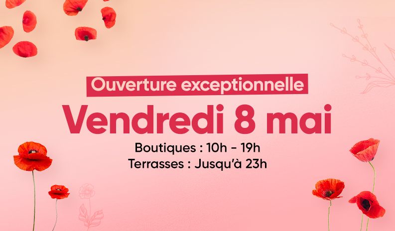 8 mai au Polygone Béziers : boutiques et terrasses ouvertes !