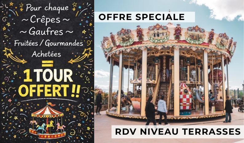 1 tour de Carrousel offert pour une crêpe ou une gaufre achetée !