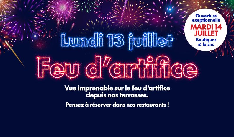 Feu d’artifice du 13 juillet : vivez une soirée exceptionnelle depuis les Terrasses du Polygone Béziers