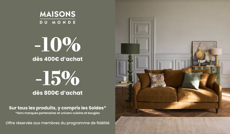 Donnez vie à vos projets déco avec les offres Maison du Monde